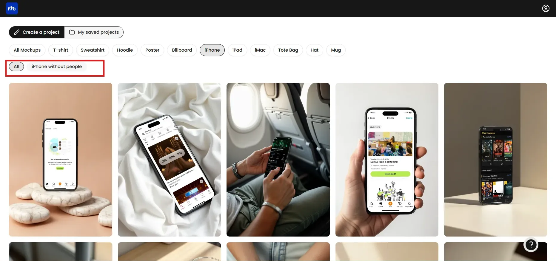 Select an iPhone mockup template