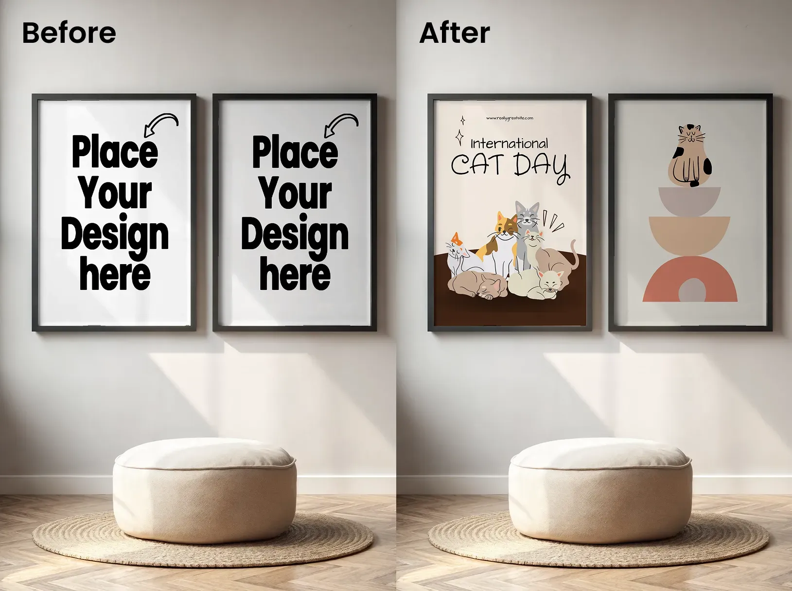 Simple dual poster design mockups