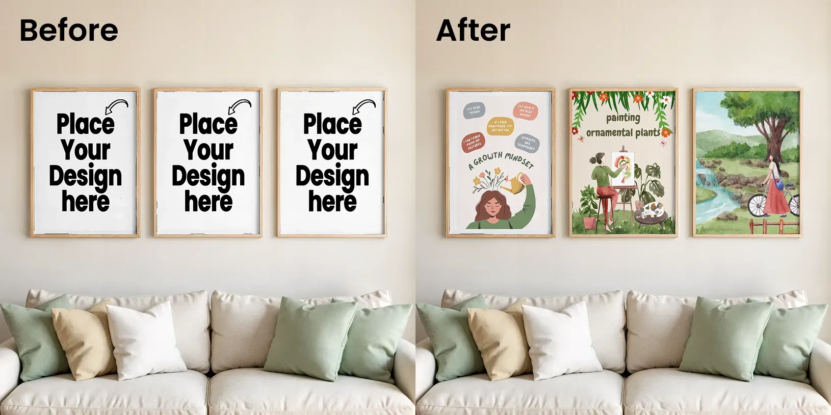 Simple poster design mockups