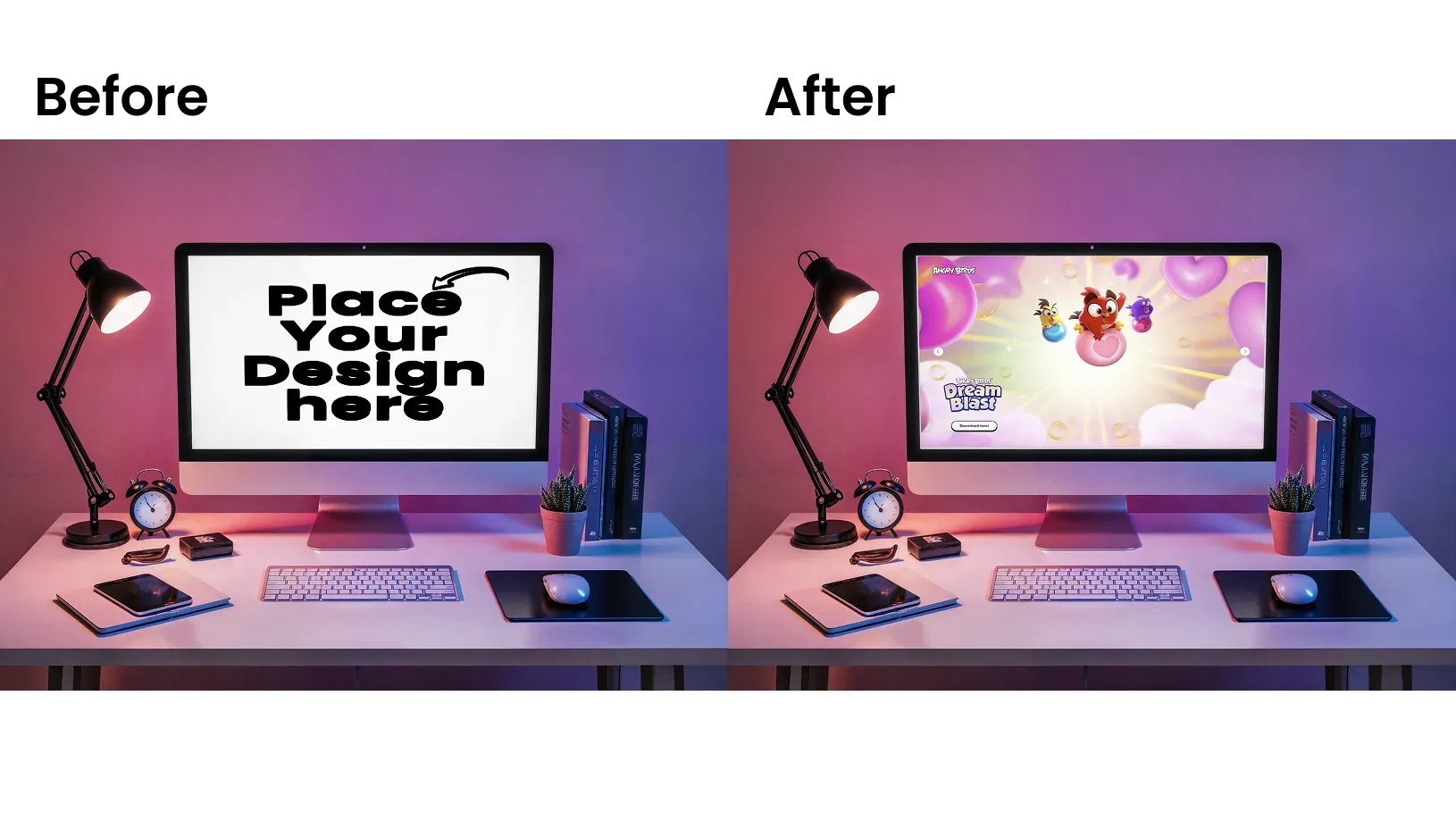 Social media iMac mockup