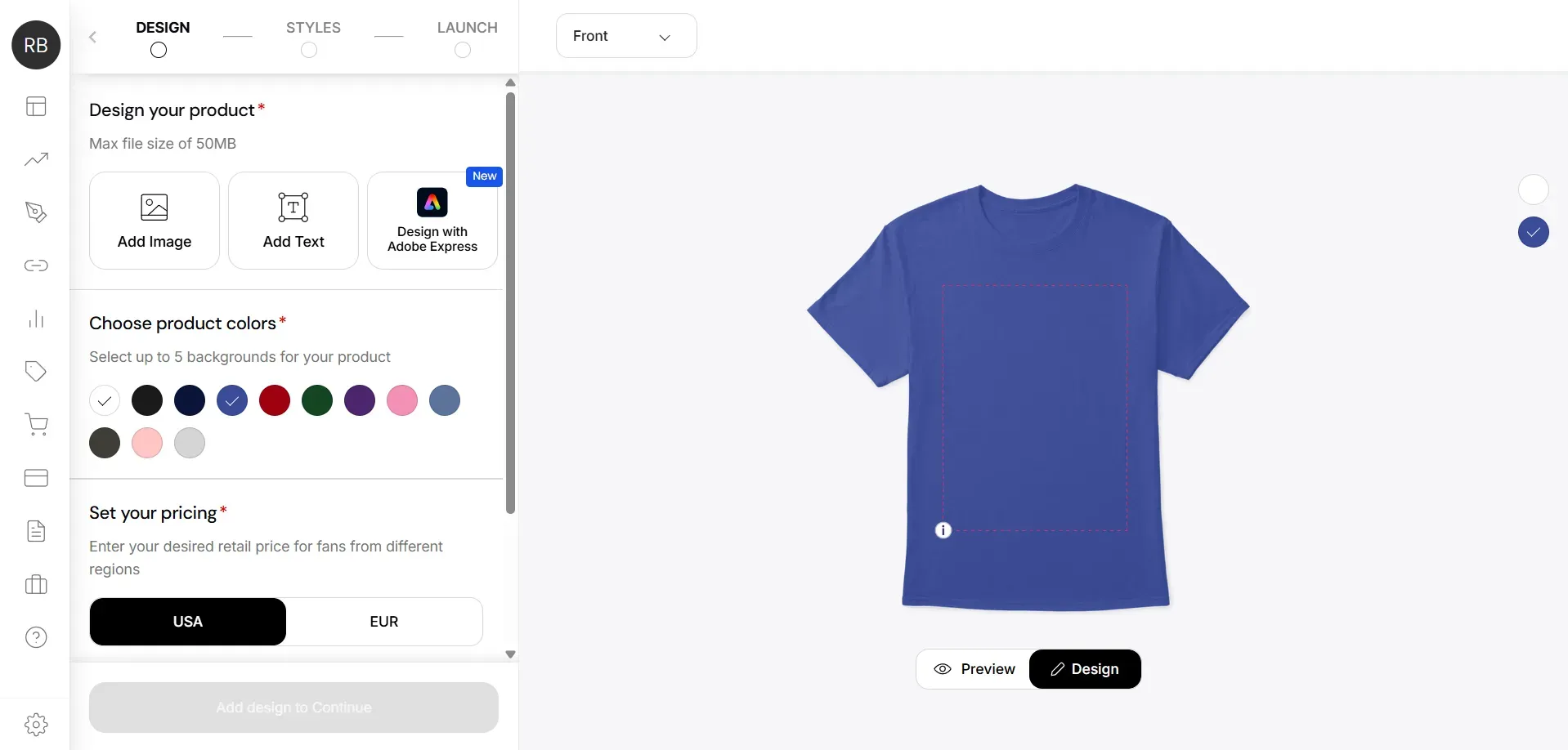 Spring dashboard page