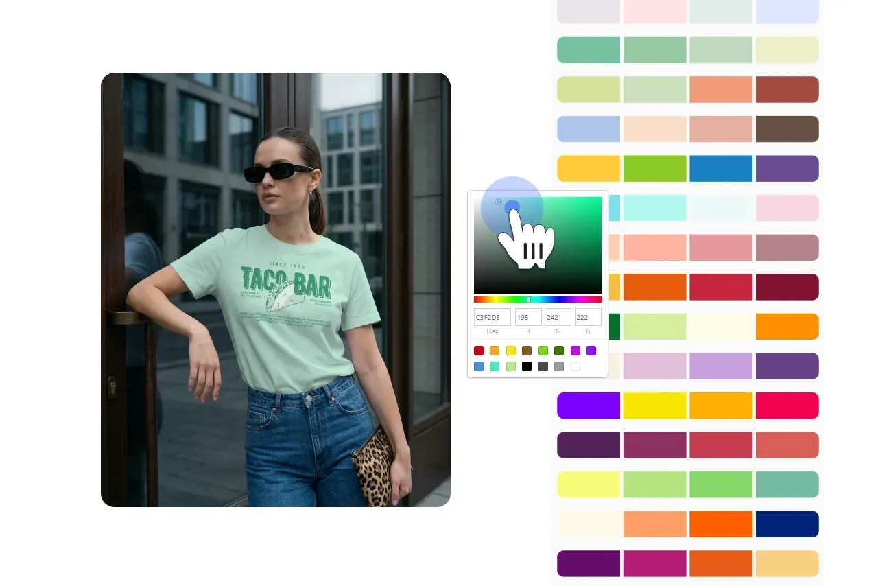 T-shirt mockup color customization