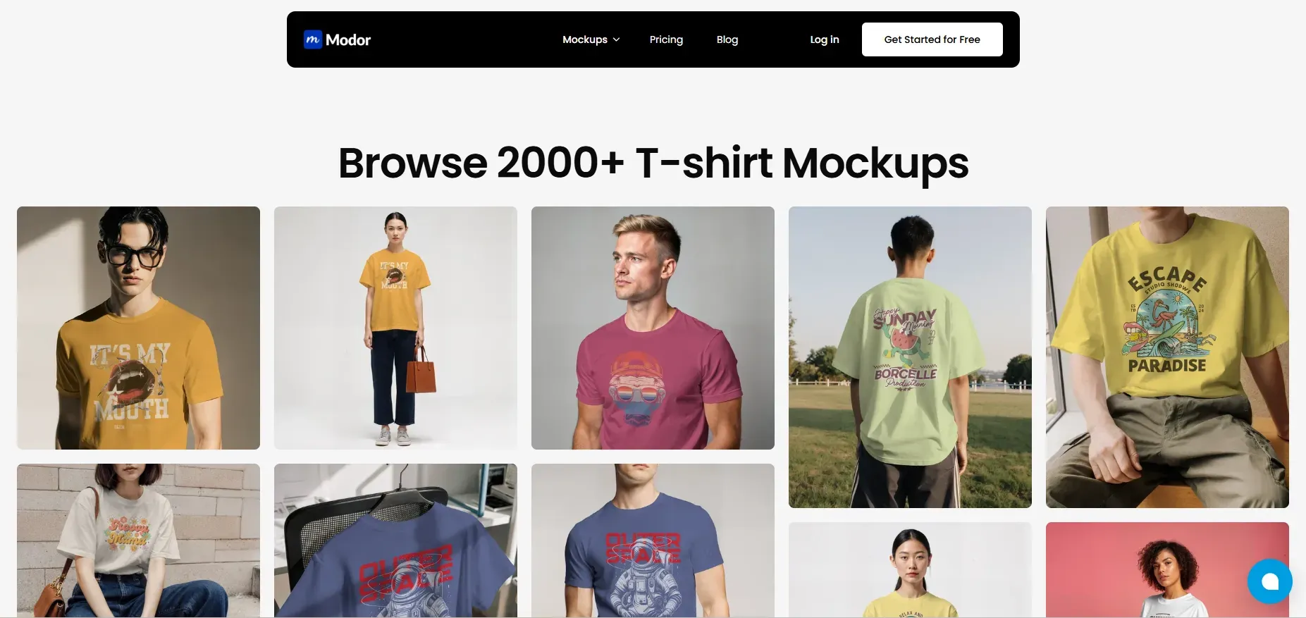 t-shirt mockups on Modor