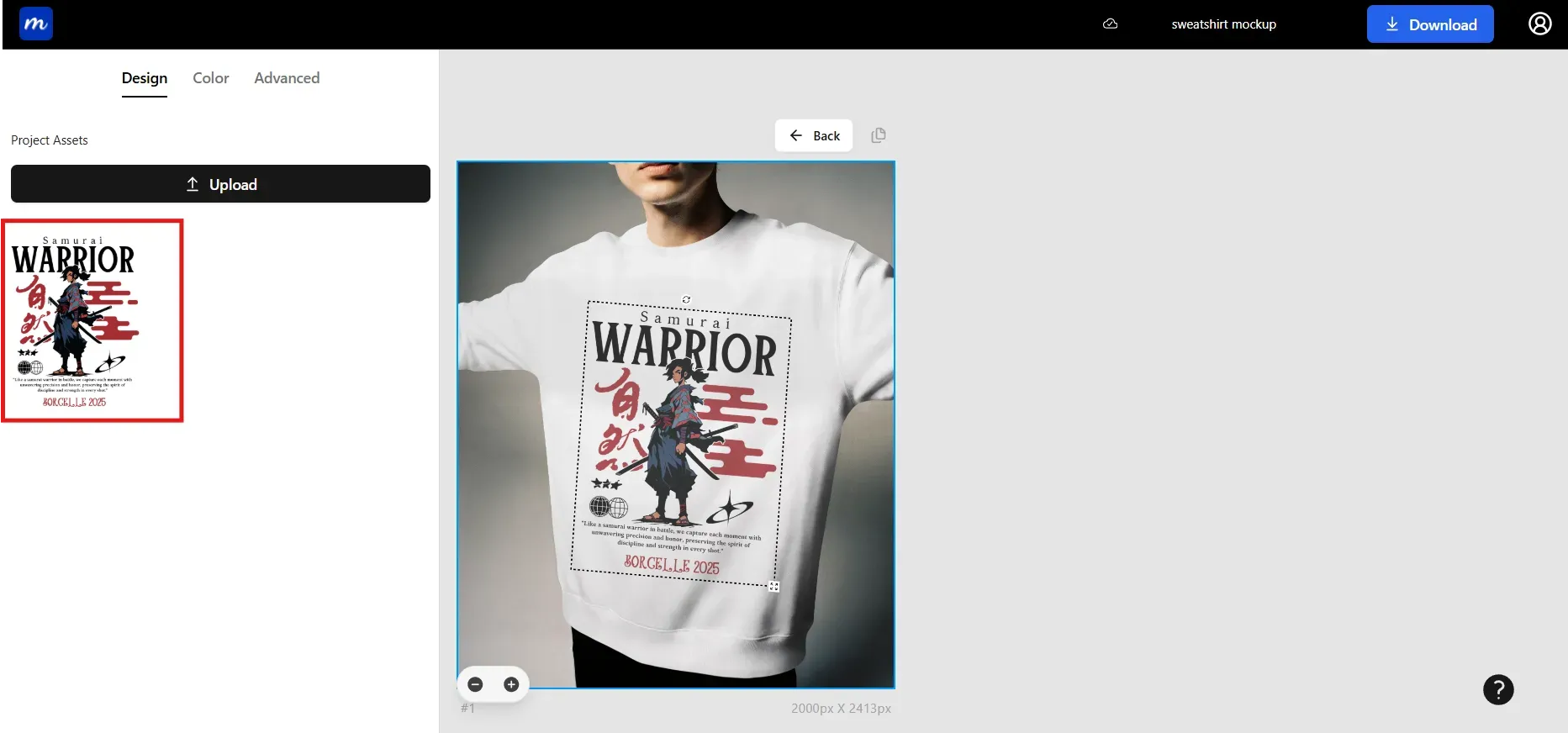 Upload your sweatshirt design